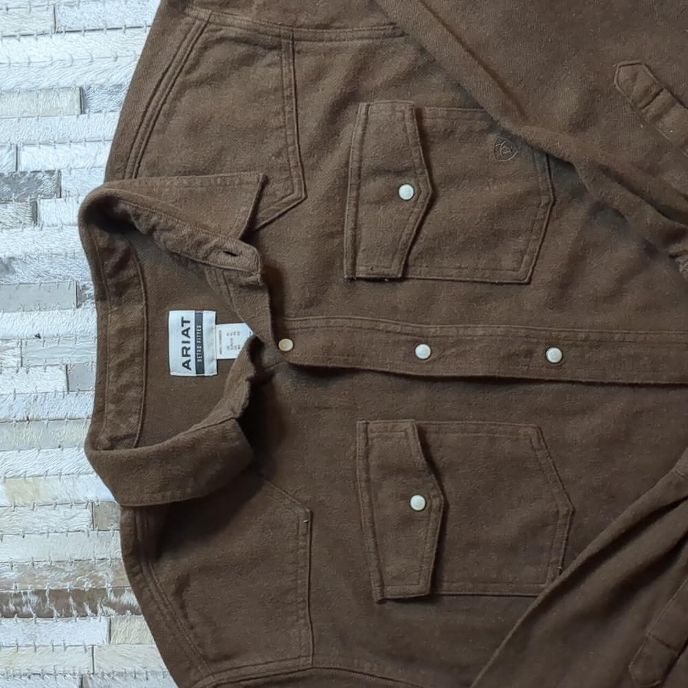 Ariat Hyde Retro Fitted Button Down Brown Long-Sl… - image 3